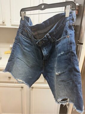 Ralph Lauren Blue Distressed Denim Jean Shorts